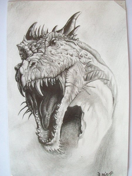 Тату голова дракона