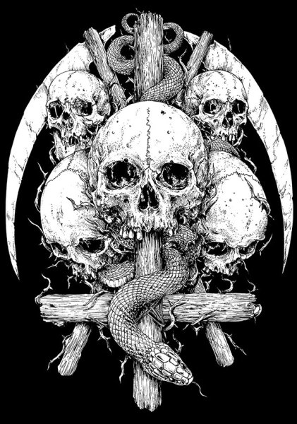 Нарисовать страшный череп