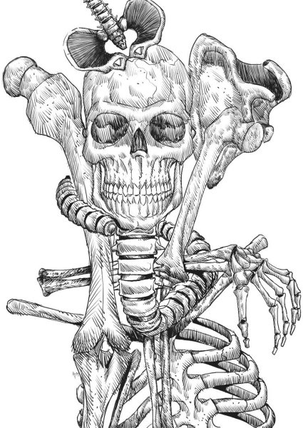 Череп раскраска