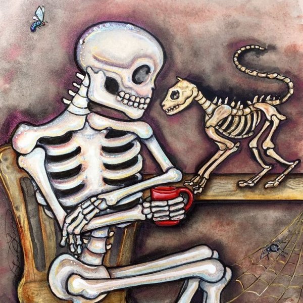 Рисунки для срисовки скелет