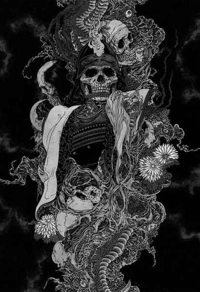 Гейша демон в японской ми