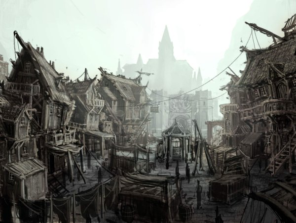 Мрачный средневековый город