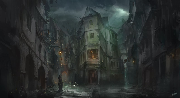 Мрачный средневековый город