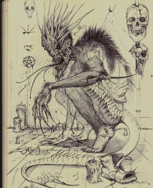 Ужасный монстр рисунок