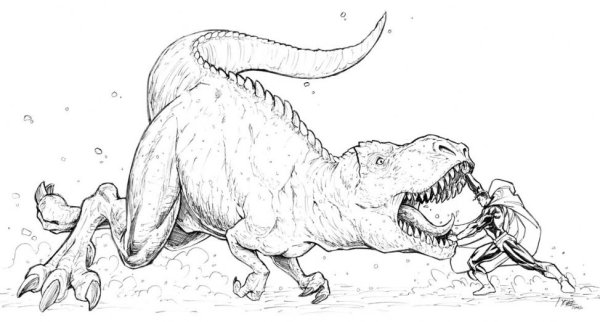 Страшные динозавры раскраска