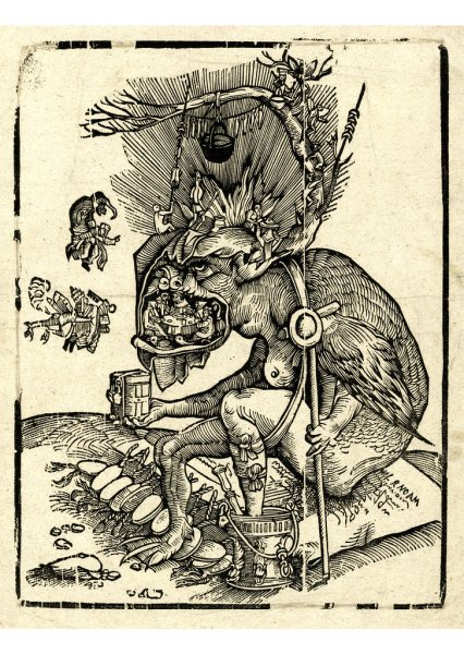 Средневековые Гравюры дьявол