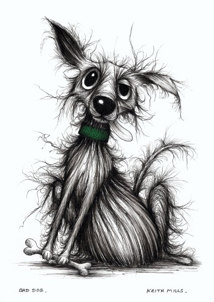 Нарисовать страшную собаку