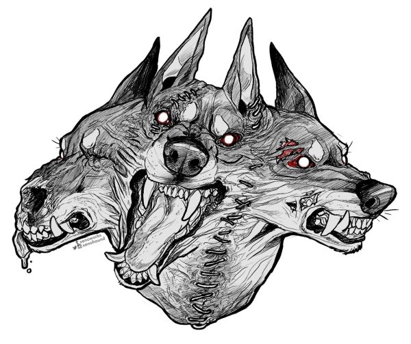 Раскраска злая собака