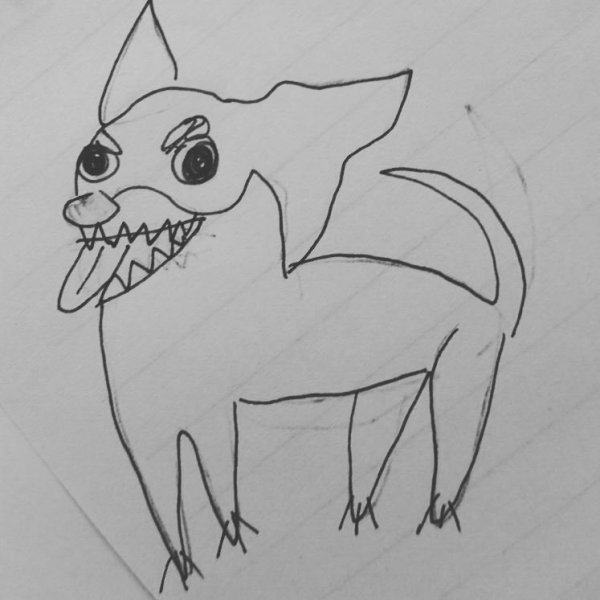 Черный пес с красными глазами