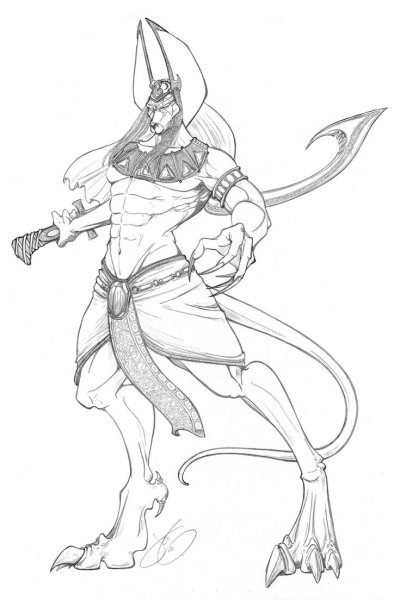 Тату Анубиса эскизы