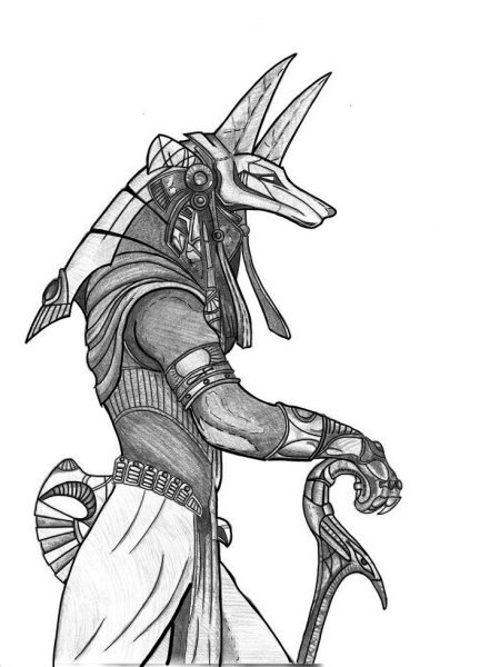 Рисунок Анубиса карандашом