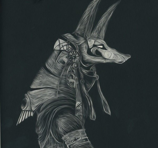 Анубис арт карандашом