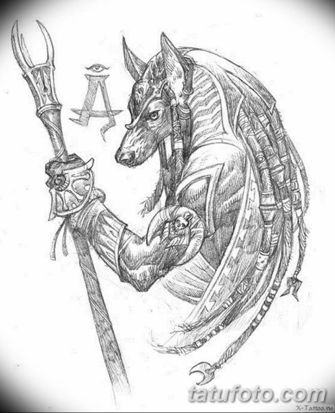 Анубис Бог тату эскизы