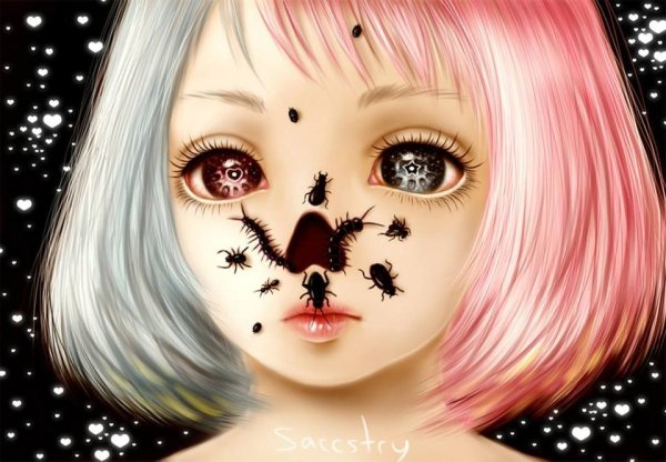 Необычные страшные рисунки