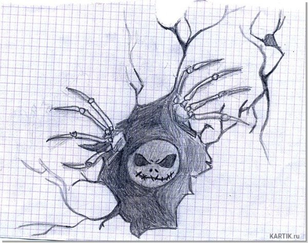 Страшные рисунки в тетради