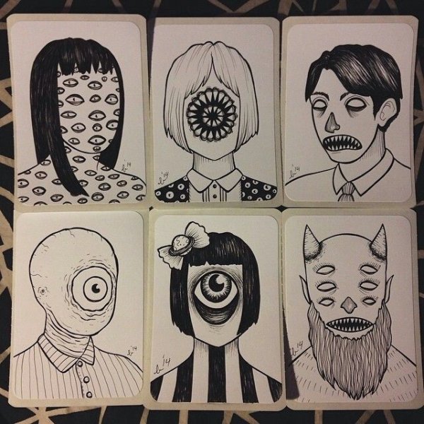 Страшные рисунки для скетчбука