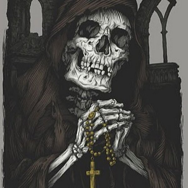 Тату череп на белом фоне