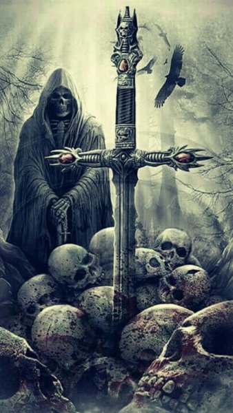 Тату смерть на кладбище