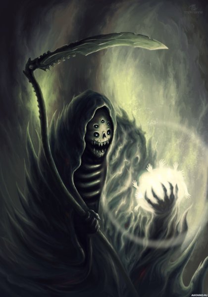 Смерть с косой на Хэллоуин