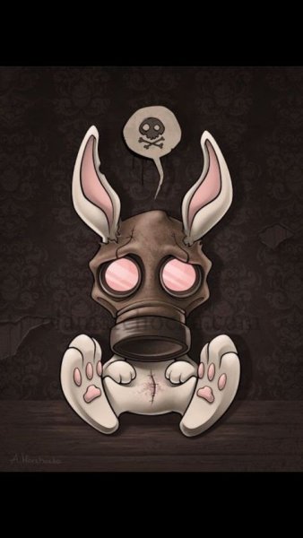 Страшный кролик раскраска