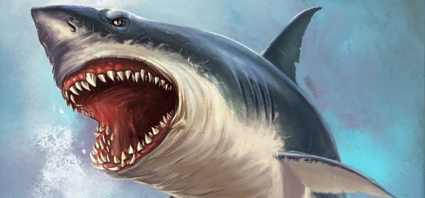 Нарисовать акулу МЕГАЛОДОН