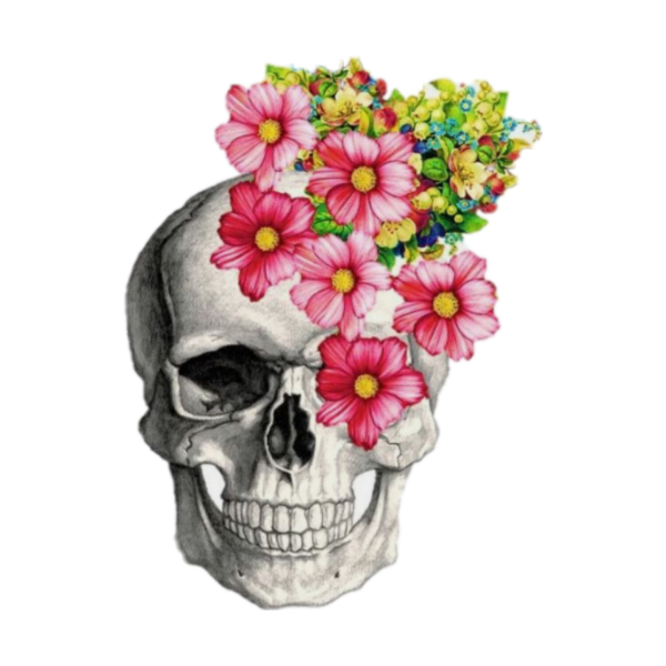 Череп с цветами