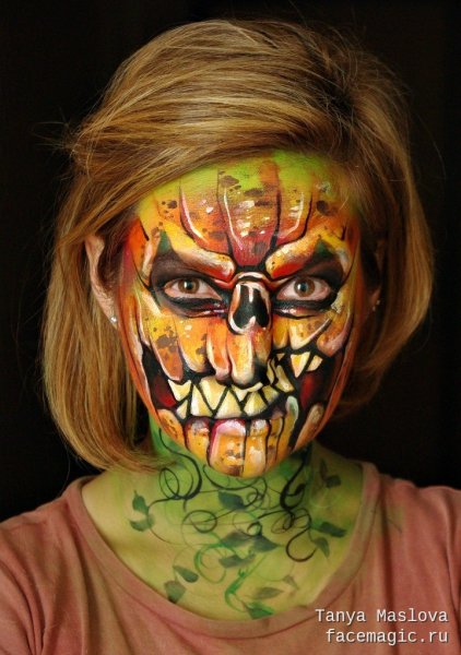 Страшный аквагрим для детей