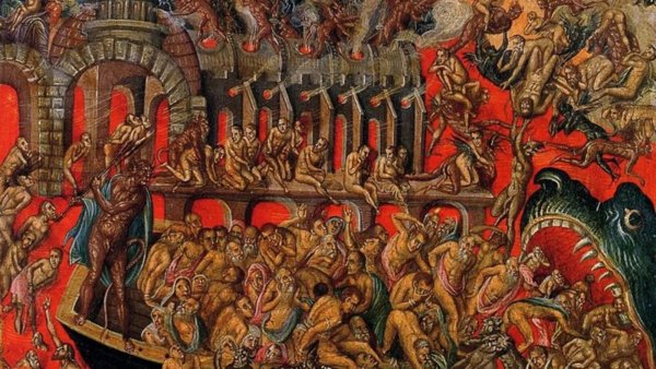 Икона Богородицы "рай. Страшный суд"