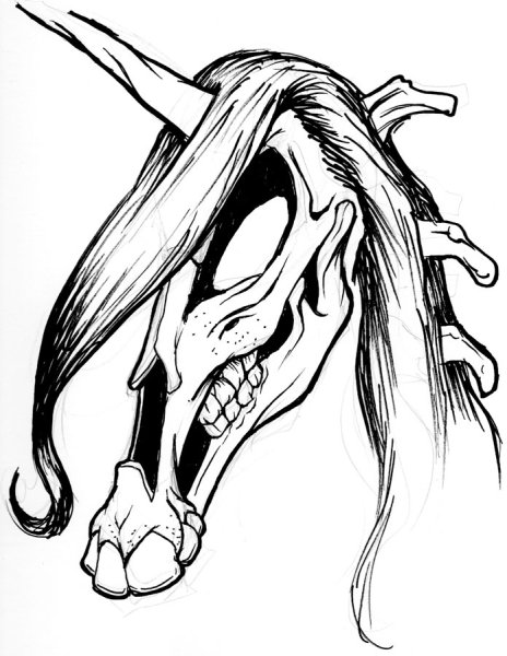 Мифические существа карандашом страшные