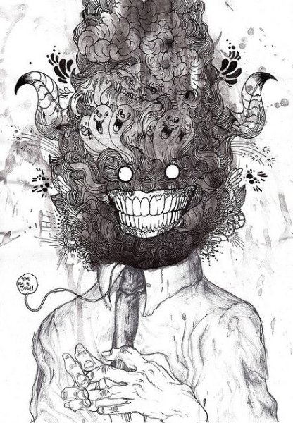 Страшный черный кот