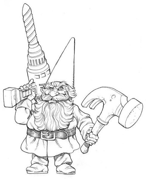 Гномик простым карандашом