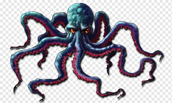 Спрут на белом фоне