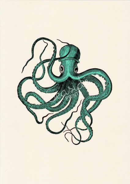 Винтажный осьминог