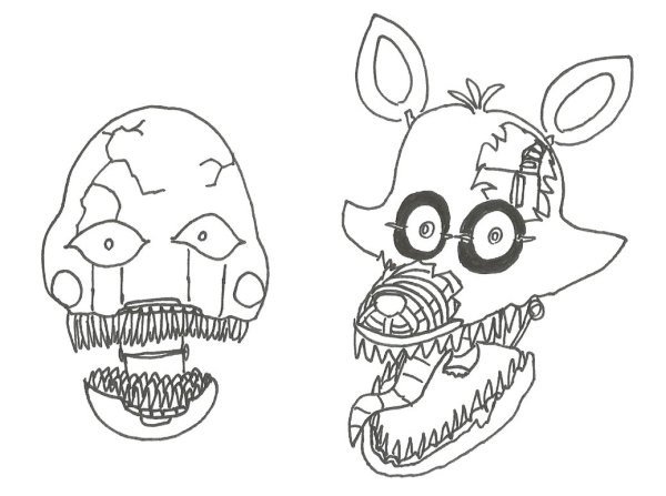 Раскраска АНИМАТРОНИКИ Бонни кошмарный