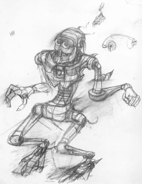 Роботы арты карандашом