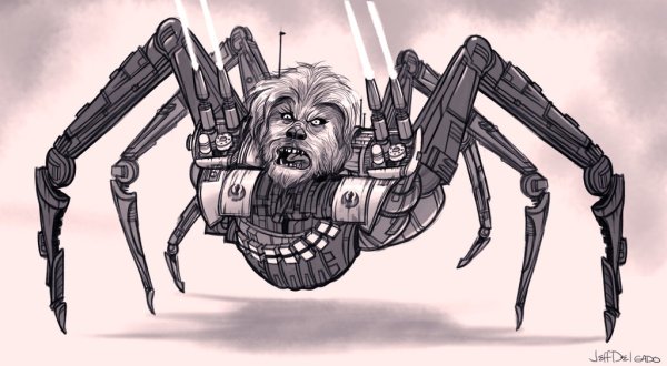 Нарисованный упоротый робот