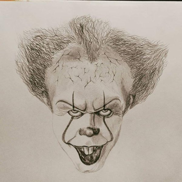 Рисовать клоуна страшного