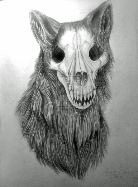 Тату волк демон