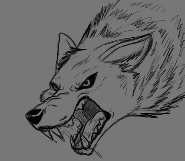 Нарисовать пасть волка