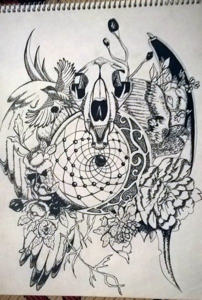 Ловец снов гелевой ручкой