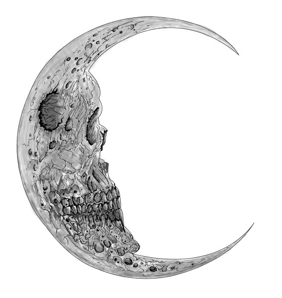 Полумесяц карандашом