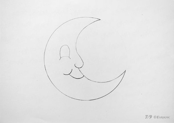 Тату полумесяц на лице