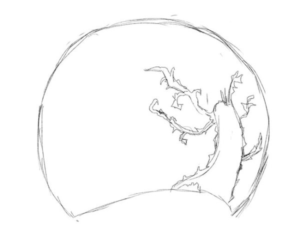 Полная Луна тату эскиз