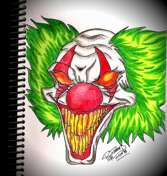 Злой клоун карандашом