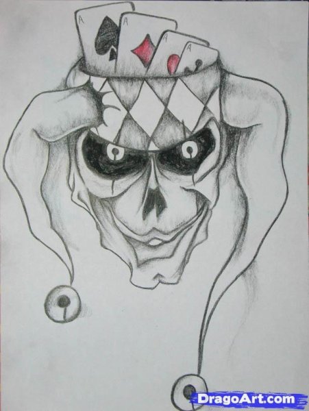 Джокер нарисован ручкой
