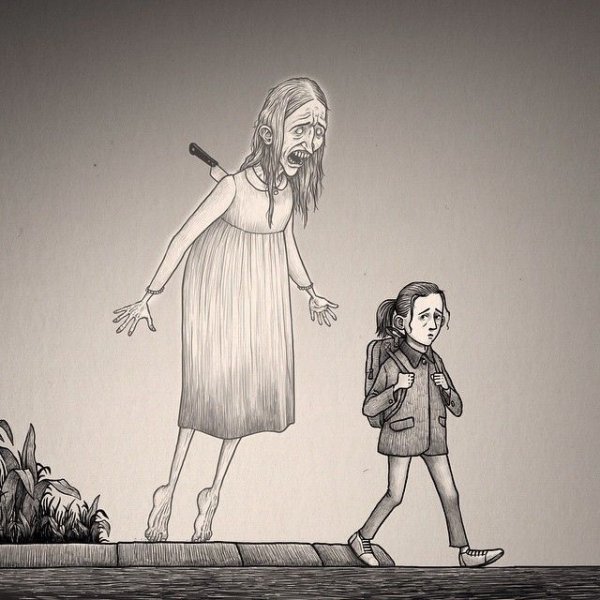 Ужасный монстр рисунок