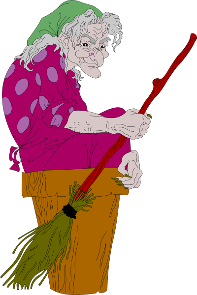 Баба Яга трафарет