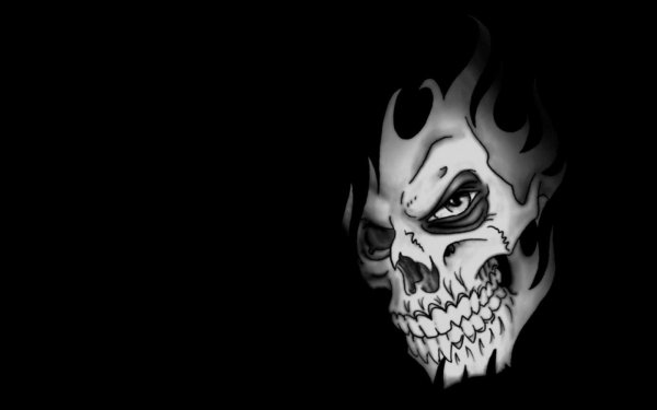 Череп на черном фоне