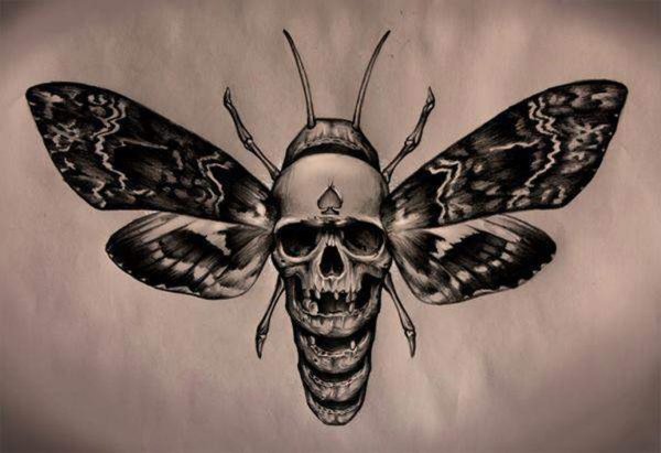 Татуировка Бражник мертвая голова