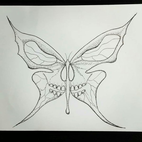 Эскиз тату бабочки 2021